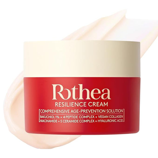 Rothea Resilience Cream, Anti-Aging with Bakuchiol 10,000ppm (Natural Retinol Alternative), Face Moisturizer, Neck Cream with Collagen, Ceramides, Peptides, Niacinamide, Korean Skin Care, 1.7 oz-Velvo Beauty