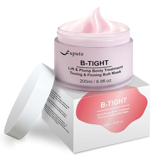 B-TIGHT Body Cream, 200ml Leave-On Booty Enhancing Mask, Firming & Moisturizing Cream, Leave-On Cellulite Mask - Improves Skin Tightness in Buttock Area, Lift sagging skin - 6.76 oz-Velvo Beauty