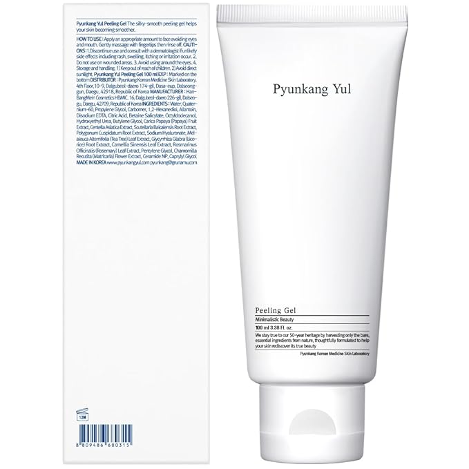 Pyunkang Yul PKY Peeling Gel with Immediate Visible Effect, Mild and Smooth Face Scrub with Papaya and AHA, Zero-Irritation, Korean Skincare (3.4 Fl.Oz, 100ml)-Velvo Beauty