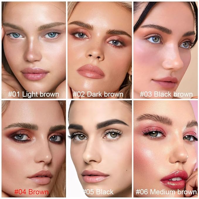 1Pcs Brown Magic Microblading Eyebrow Pencil Contouring Pen Brow for Eyes, Dual-Ended Micro-Fork-Tips Applicator for Hair Like Strokes with Dual-ended Eyebrow Brush Long Wear Waterproof lápiz de cejas-Velvo Beauty