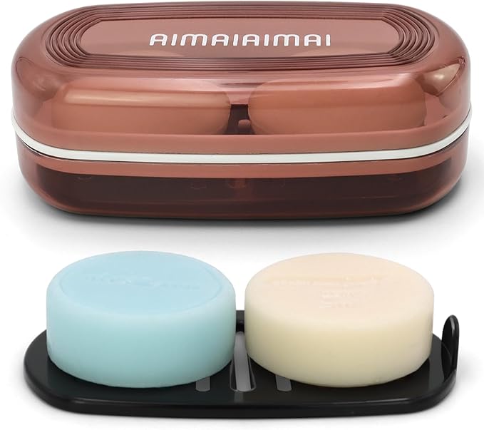 Shampoo Bar Holder, Large Soap Holder for 5 oz/10 oz Oversized Bars, Durable & Versatile Storage Soap Container with Drainage Layer (1 Pack, Red Style A-Large)-Velvo Beauty