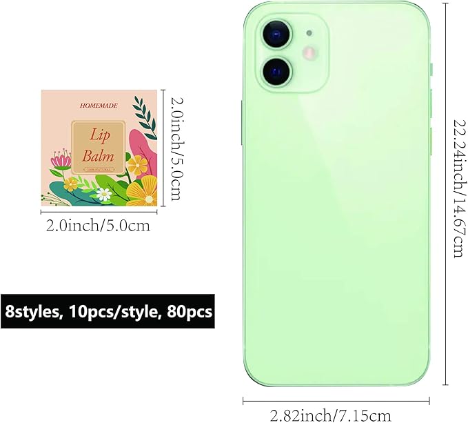 CRASPIRE Lip Balm Labels 80pcs Homemade Lip Balm Labels 2” Clear Lip Balm Labels for Tubes Printable Waterproof Lip Balm Stickers Labels for Lip Balm Handcream Candle Container（Flowers-Orange Yellow）-Velvo Beauty