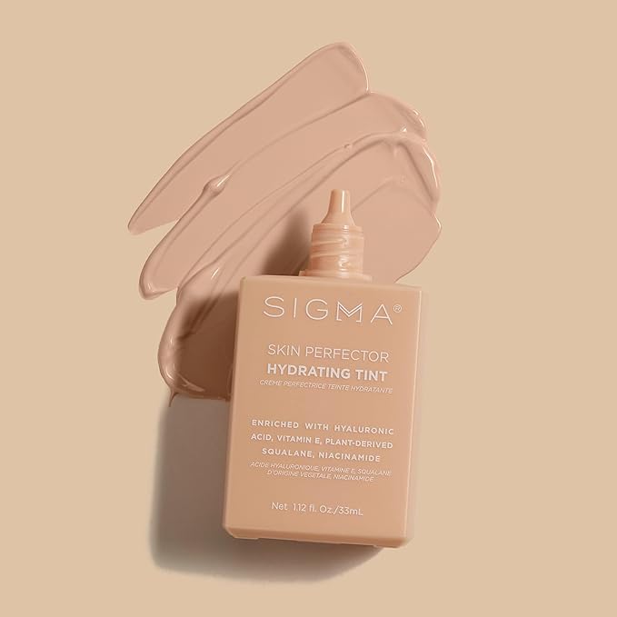 Sigma Beauty Skin Perfector – Hydrating Skin Tint Foundation for Lightweight, Buildable Coverage, With Hyaluronic Acid, Niacinamide Serum, and More (2 Light Beige Tint, 1.12oz)-Velvo Beauty