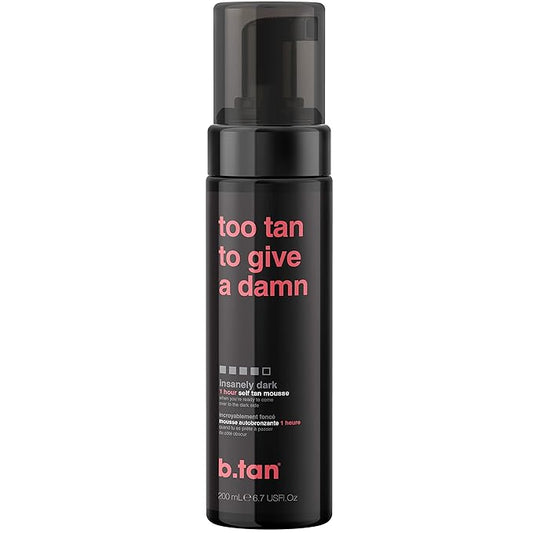 b.tan Ultra Dark Self Tanner Mousse | Too Tan - Best, 1 Hour Express Sunless Tanning Foam, Gold Bronzing Glow, No Fake Tan Smell, Face & Body, Vegan, Cruelty & Paraben Free, 6.7 Fl Oz-Velvo Beauty