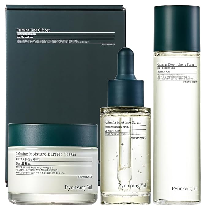 PYUNKANG YUL Calming Line Gift Box Set-Korean Facial Skin Care Essential for Daily Moisturizing with Toner, Serum, Cream, Safe on Acne Prone & Sensitive Skin, Vegan & Cruelty Free-Velvo Beauty