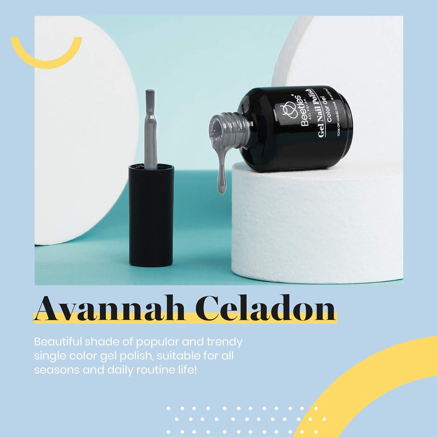 Beetles Grey Gel Nail Polish - Fall Elegance All Season Gel Polish Soak Off U V LED Nail Lamp DIY Home Salon Manicure Nail Art 0.51 Oz Gifts for Women-Velvo Beauty