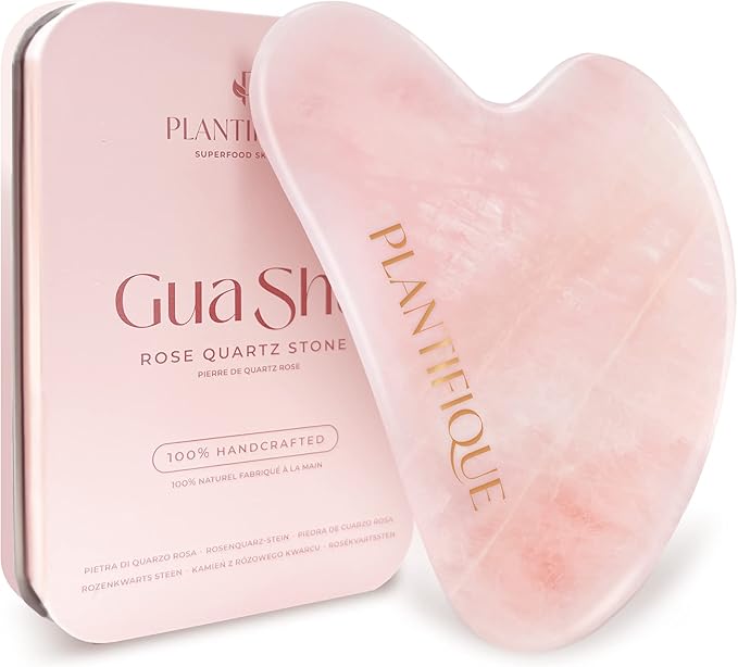 PLANTIFIQUE Rose Quartz Gua Sha Tool – Anti-Aging Face Massager & Jawline Shaper for Skincare Routine – Facial Massage & Skin Care Gift-Velvo Beauty