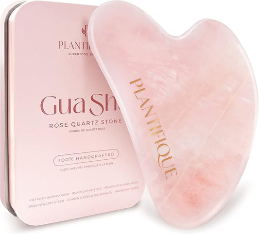 PLANTIFIQUE Rose Quartz Gua Sha Tool – Anti-Aging Face Massager & Jawline Shaper for Skincare Routine – Facial Massage & Skin Care Gift-Velvo Beauty