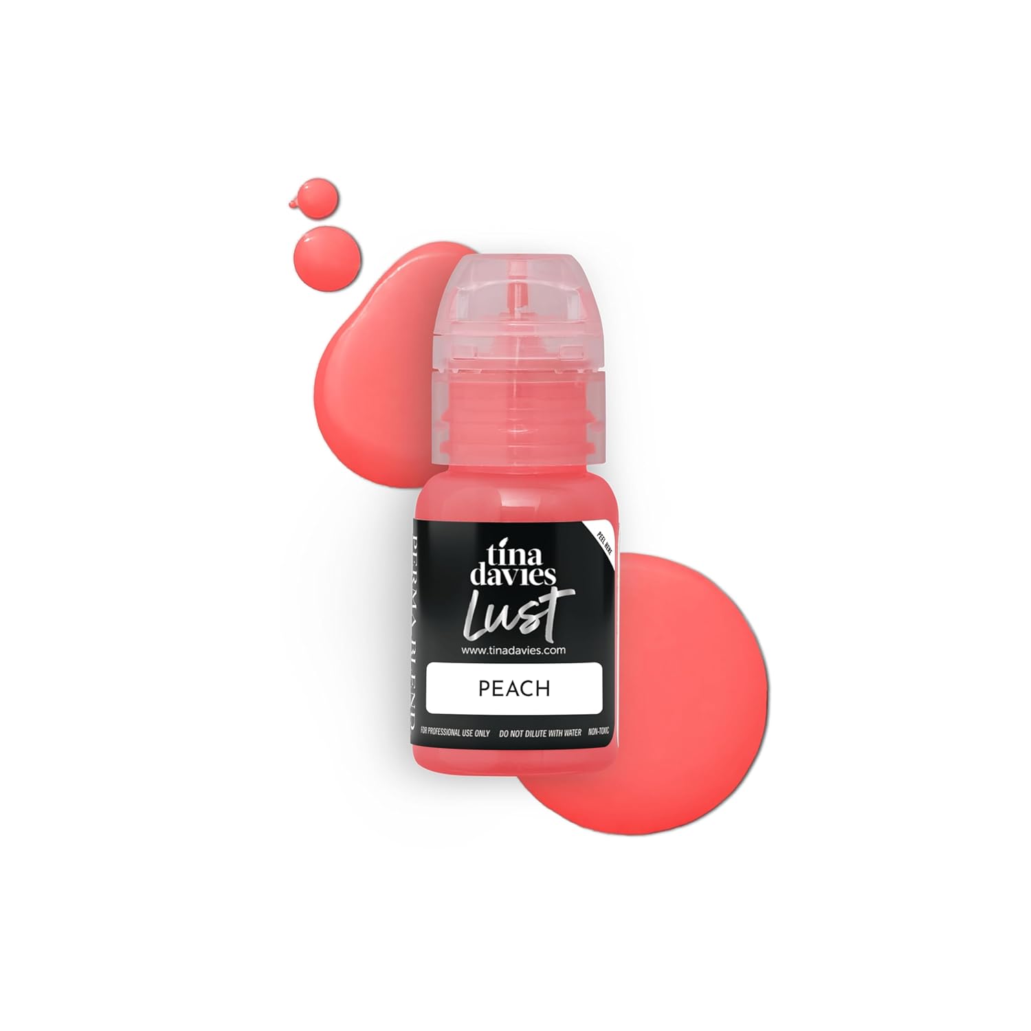 Tina Davies Professional Envy & Lust Lip Pigments - Permanent Lip Makeup - Colors Heal True to Tone - High Retention - Lust Peach, 1/2oz/15ml Bottle-Velvo Beauty