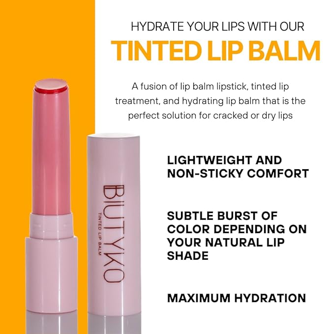 Lip Balm Hydrating for Dry and Chapped Lips Tinted Subtle Color Non-Sticky Juicy Finish | Peach-Velvo Beauty