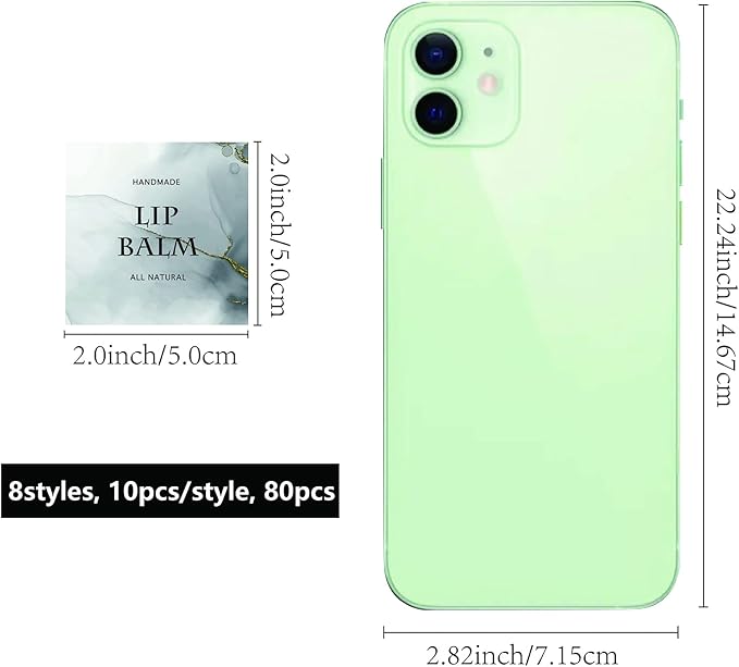 CRASPIRE Lip Balm Labels 80pcs Homemade Lip Balm Labels 2” Clear Lip Balm Labels for Tubes Printable Waterproof Lip Balm Stickers Labels for Lip Balm Handcream Candle Container（Phnom Penh Quicksand）-Velvo Beauty