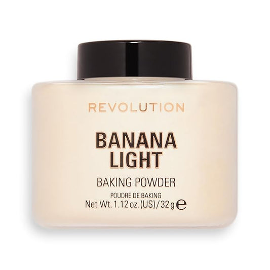 Revolution Beauty, Loose Baking Powder, Makeup Setting Powder, Long Lasting Coverage, Mattifies & Reduces Shine, Banana Light, 1.13 Oz-Velvo Beauty