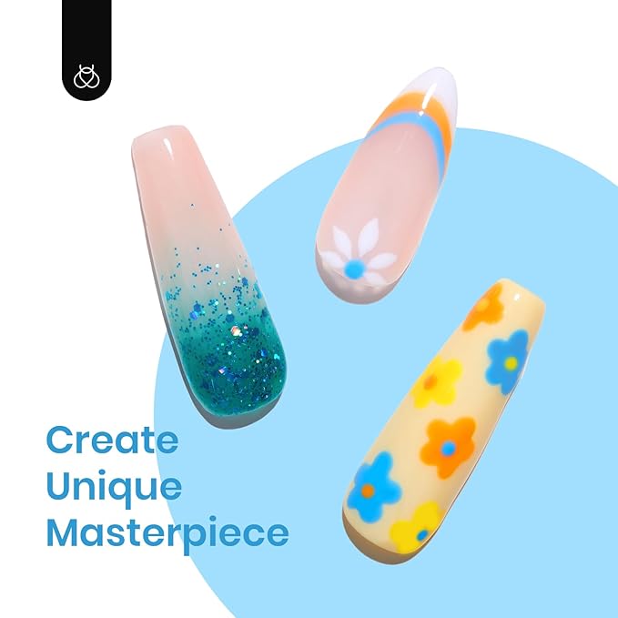 beetles Gel Polish Set, 6 Colors Yellow White Orange Blue Gel Polish Kit, Glitter Green Nail Polish Soak Off Nail Lamp Nail Art Manicure Kit, DIY Home Salon Gifts for Women-Velvo Beauty