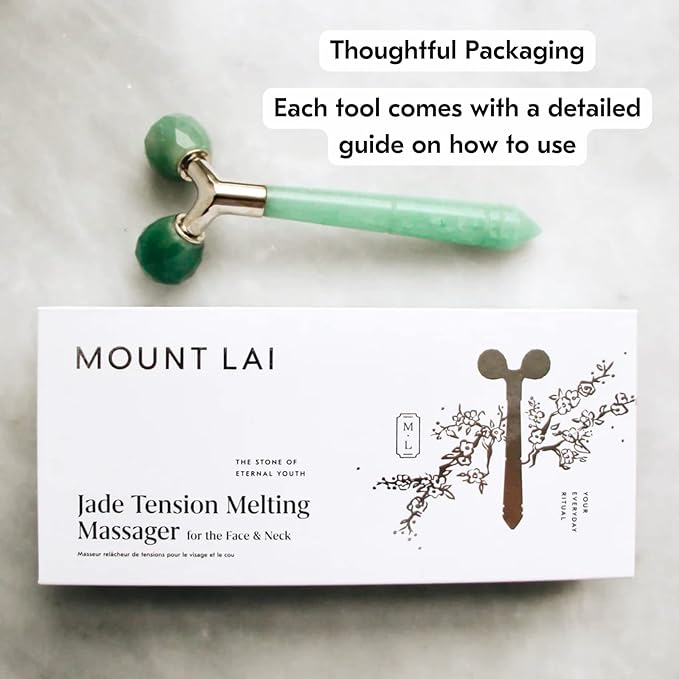 Mount Lai Jade Tension Melting Facial Massager for Face & Neck – Face Roller to Relieve Tension, Soothe Stress, Improve Circulation & Revitalize Skin for Radiant Care-Velvo Beauty