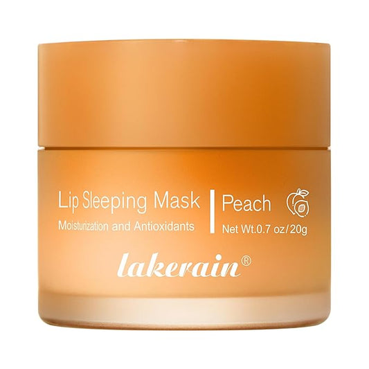Hydrating Lip Sleeping Mask - Day and Night Repair Lip Balm for Chapped Dry Lips - Reduce Lip Lines, Enhance Lip Color, Hydrate & Plump Lips Care Lip Mask (Peach)-Velvo Beauty