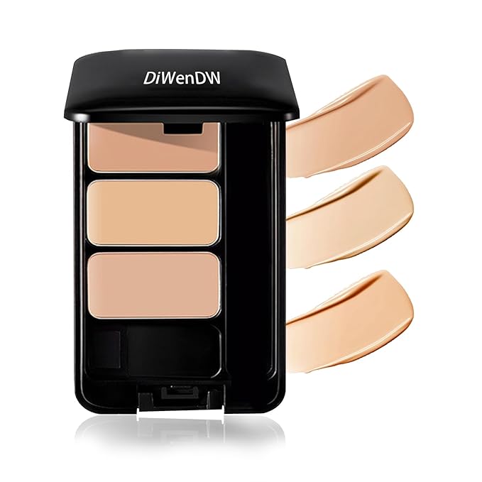 3 Colors Corrector Palette,Moisturizing Long Lasting Waterproof Cream Contour Makeup Palette,Color Correcting Concealer,Natural Flawless Full Coverage Liquid Foundation Set with Makeup Brushes-Velvo Beauty