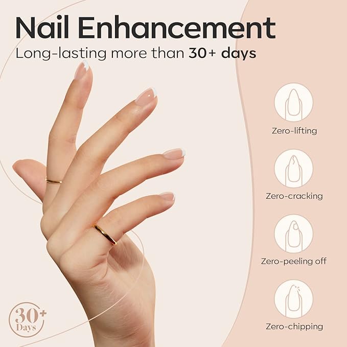 modelones 8-in-One Builder Nail Gel, Neutral Nude Builder for Thickening, LED Lamp Cured Hard Strengthener Extension Color Base Rhinestone Glue Gel Polish in a Bottle for DIY Home Salon-Velvo Beauty