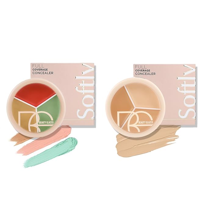 Foundation Concealer Palette + Color Corrector Palette, Light Color Combination Cosmetics Cream Highlighting Palette, Cover Dark Circles, Bruises, Age Spots, Blemish, Vegan & Cruelty Free-Velvo Beauty