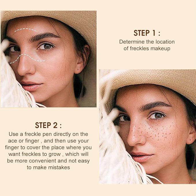 Freckle Pen 4 Colors Natural Freckle Pen Fake Freckle Pen Waterproof Long Lasting Soft Spots Natural Relaxing Sun Makeup (Natural Coffee)-Velvo Beauty
