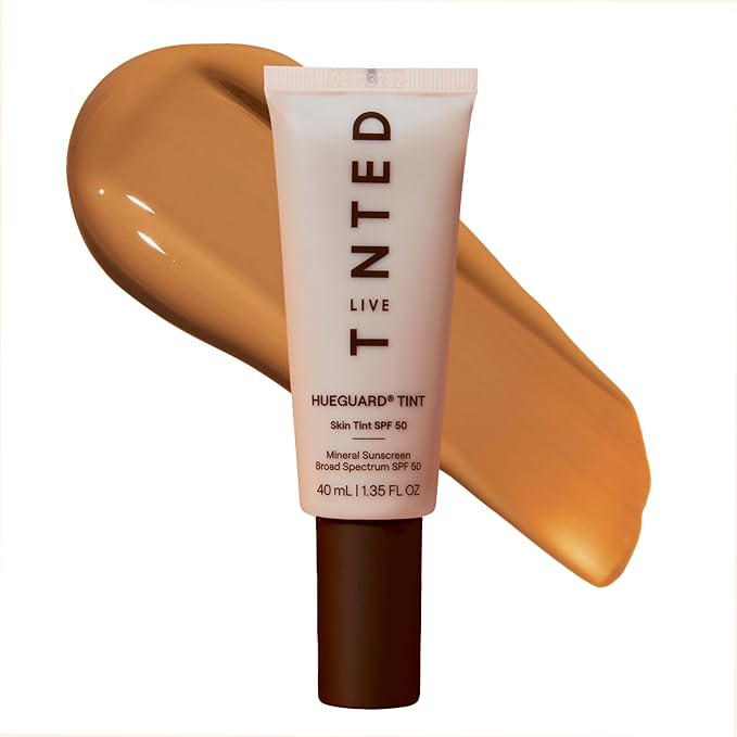 Live Tinted Hueguard Skin Tint SPF 50 - Tinted Mineral Sunscreen with Light-Medium Buildable Coverage With a Hydrating and Radiant Finish - Water and Sweat Resistant, 1.35 fl oz - Shade 06-Velvo Beauty
