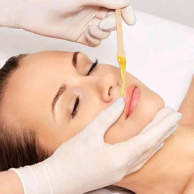 Mibly 250 Pcs Wooden Wax Sticks - Eyebrow, Lip, Nose Small Waxing Applicator Sticks for Hair Removal and Smooth Skin - Spa and Home Usage-Velvo Beauty