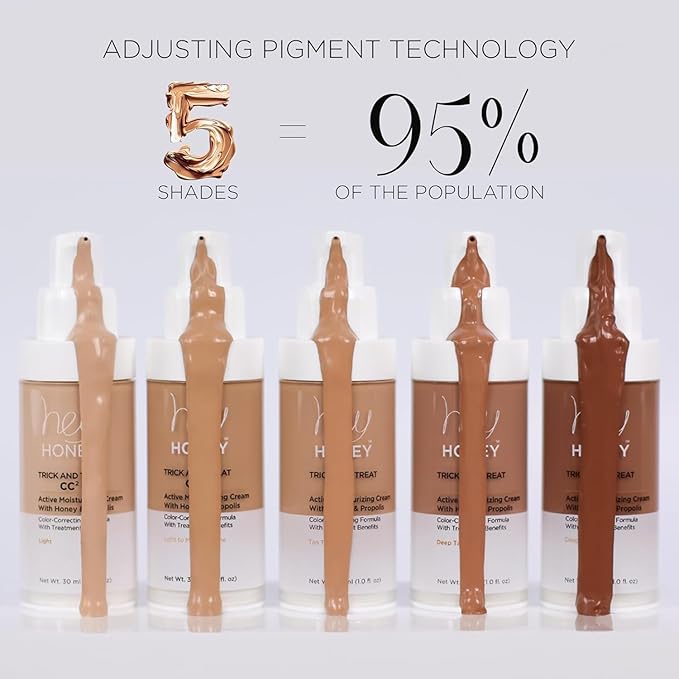 Hey Honey Trick and Treat CC² Cream SPF 46 | Active Moisturizing Color Correcting Cream with Honey & Propolis | Best Cover For Rosacea, Skin Redness & Mature Skin | Cruelty-Free | 1 oz (Fair Tone)-Velvo Beauty