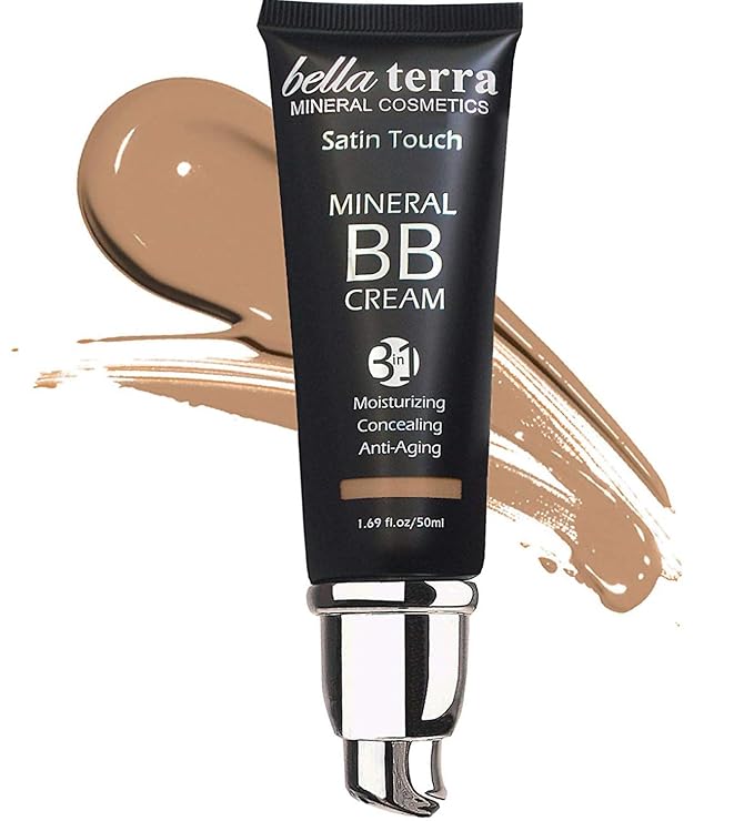 Bellaterra Cosmetics Mineral BB Cream - Tinted Moisturizer & Foundation, Hypoallergenic, Buildable Coverage, Oil-Free, Non-Comedogenic, Vegan, 1.69oz, Medium Tan 105-Velvo Beauty