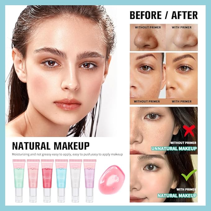 AKARY Gel-Based & Hydrating Face Primer For Smoothing Skin & Gripping Makeup with Vitamin E, Long-Wear Foundation Face Primer for Oil Control, Even Fine Lines, 0.81 Fl Oz, 06 Lavender-Velvo Beauty