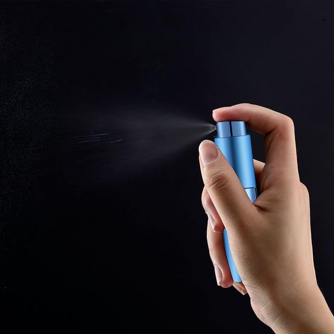 2 PCS/8ml Portable Mini Perfume Atomizer bottles, Empty Refillable Spray Bottle with 3 Types of Refill Tools, Pocket Travel Perfume Sample Bottles(Blue)-Velvo Beauty