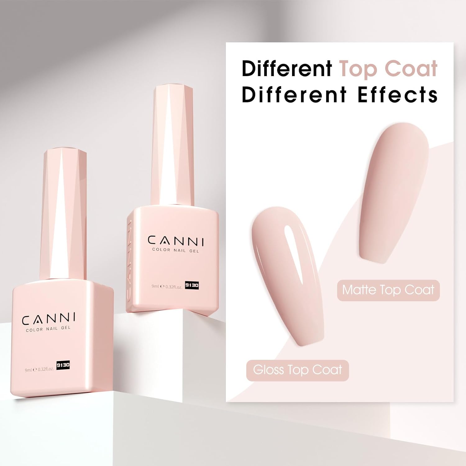 CANNI Pink Gel Nail Polish – Light Nude Oyster Pink, High Gloss Soak-Off UV/LED Gel for French Manicure, DIY Home & Salon Use, 0.32 fl oz-Velvo Beauty