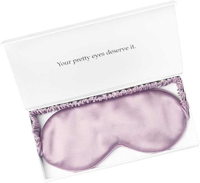 Silk Sleep Mask Light Blocking Luxury 100% Mulberry 19mm Silk Eye Mask Eye Cover Blindfold Ultra Soft Light & Comfy Anti Aging Skin Care with Travel Bag Gift Package-Velvo Beauty