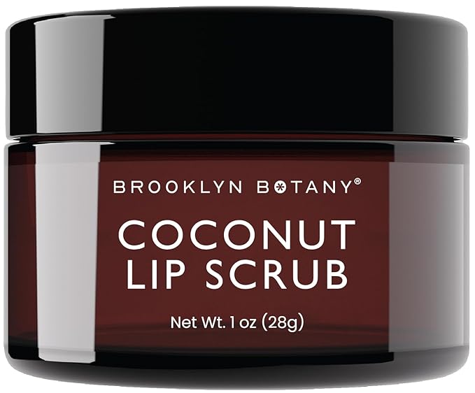 Brooklyn Botany Lip Scrub Exfoliator 1 oz – Lip Moisturizer for Dry Lips and Chapped Lips – Gentle Lip Exfoliator for Smooth and Brighter Lips – Coconut Flavor-Velvo Beauty