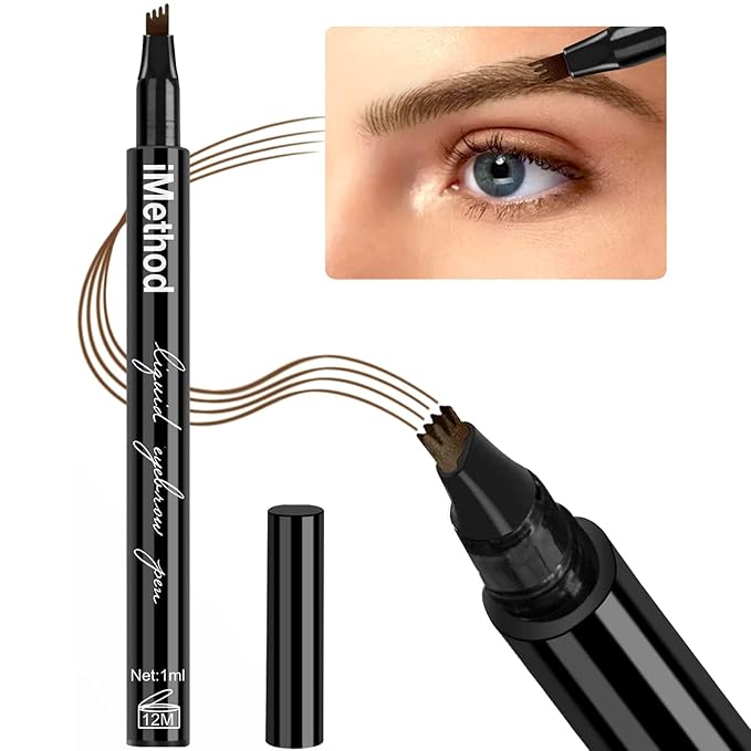 iMethod Eyebrow Pen - iMethod Eyebrow Pencil with a Micro-Fork Tip Applicator Creates Natural Looking Brows Effortlessly and Stays on All Day, Brown-Velvo Beauty