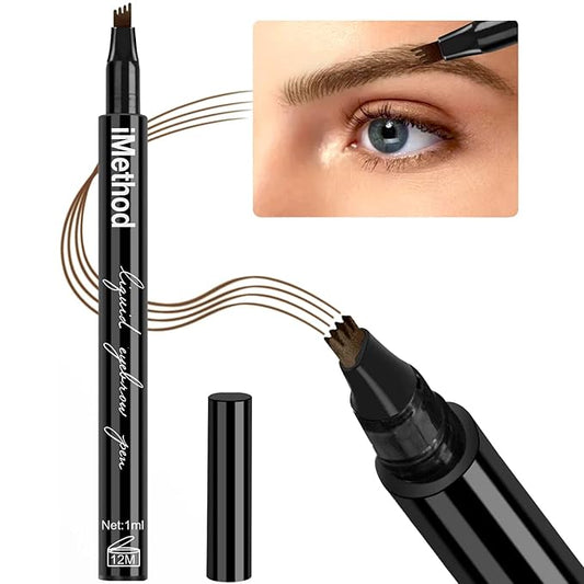iMethod Eyebrow Pen - iMethod Eyebrow Pencil with a Micro-Fork Tip Applicator Creates Natural Looking Brows Effortlessly and Stays on All Day, Brown-Velvo Beauty