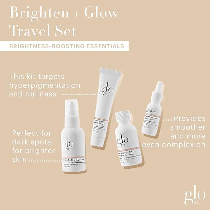 Glo Skin Beauty Brighten + Glow Travel Set | Mini Professional Skincare Kit | Travel Size Skincare Regimen Collection-Velvo Beauty