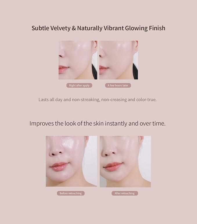 Heart Percent Dote on Mood Layer Cushion SPF 50+/PA+++ with Refill, Satin Glow Silky Flawless Finish Full Coverage Advanced Skincare Foundation (#23N)-Velvo Beauty