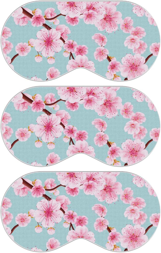 SMUG Satin Sleep Mask & Eye Mask - Deep Dream Sleep Masks for Women & Men - Soft Sleeping Eye Mask to Nourish Skin, & Reduce Dark Circles - Eye Sleep Mask to Block Out Light - Cherry Blossom 3-Pack-Velvo Beauty