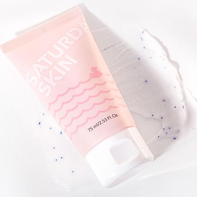 Saturday Skin Rub-A-Dub Refining Peel Gel Facial Cleansing Gels, Facial Polishes Washes with Natural Fruit Enzymes, Gentle Exfoliator Scrub for All Skin Types, Korean Skin Care (2.53 Fl. Oz. (75ml))-Velvo Beauty