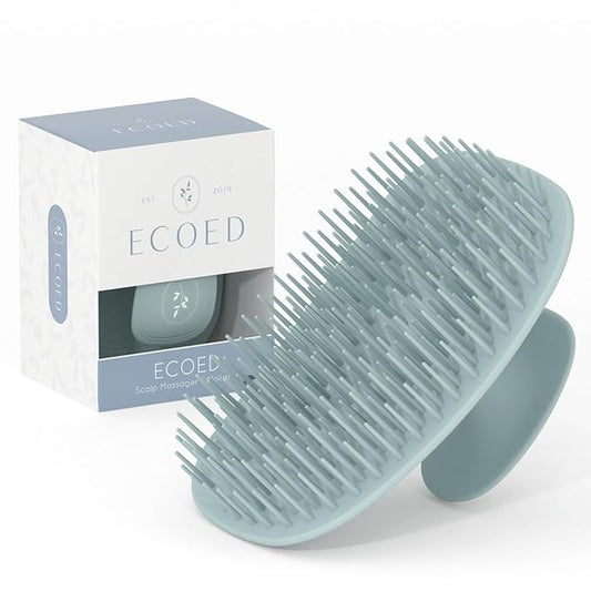 Scalp Massager Shampoo Brush, Scalp Scrubber & Exfoliator for Dandruff Removal, Wet & Dry Dandruff Comb and Detangler for Men and Women, Suitable for Short Medium Hair (Blue)-Velvo Beauty