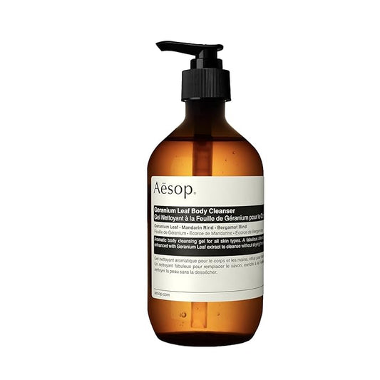 Aesop Geranium Leaf Body Cleanser | For All Skin Types To Cleanse Without Drying Out | Geranium Leaf, Mandarin Rind, Bergamot Rind | 16.9 oz / 500mL-Velvo Beauty