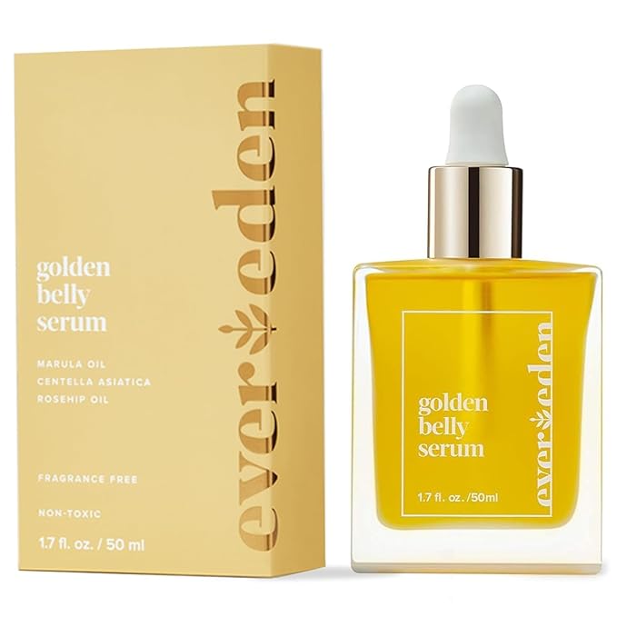 Evereden Golden Belly Serum, 1.7 fl oz. | Clean & Vegan Women's Belly Oil for Pregnancy and Postpartum | Clean Maternity Skincare | Non-Toxic Stretch Mark Oil-Velvo Beauty