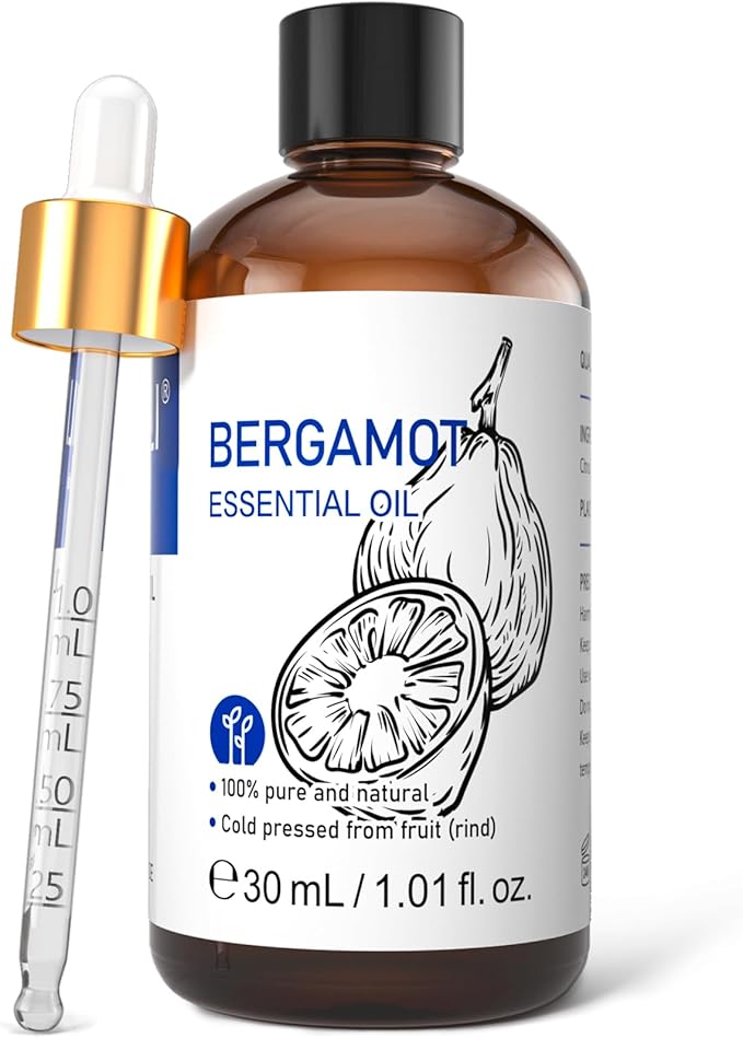 HIQILI Bergamot Essential Oil for Diffuser, Skin, Hair, DIY, 100% Pure & Natural - 1.01 Fl Oz (30 mL)-Velvo Beauty