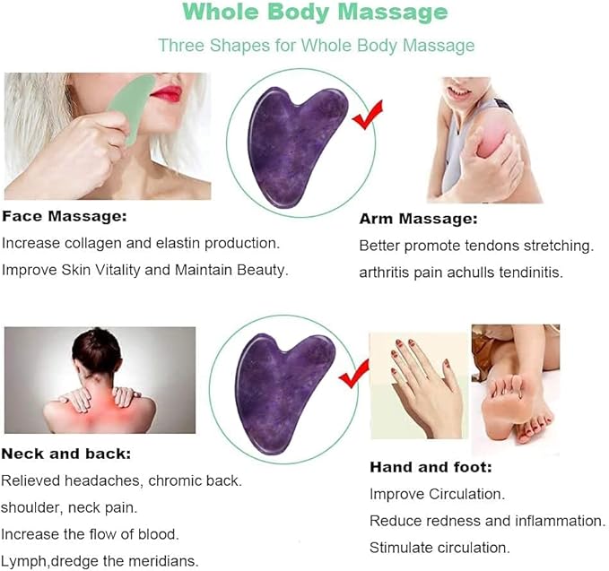 Ditind Gua Sha, Gua Sha Facial Tools, Guasha Tool for Face Tighten Skin, Gua Sha Massage Beauty Tool for Body Eyes Neck Massager with Travel Box-Velvo Beauty