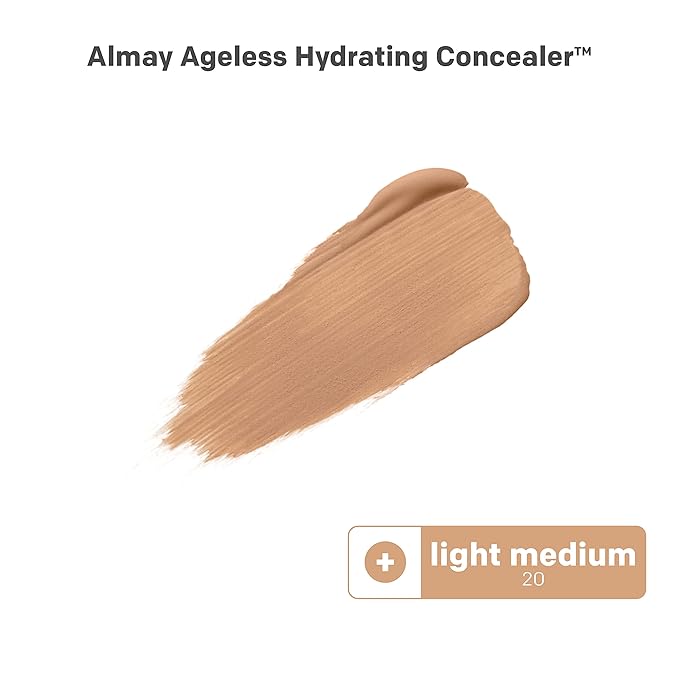 Almay Anti-Aging Concealer, Face Makeup with Hyaluronic Acid, Niacinamide, Vitamin C & E, Hypoallergenic, -Fragrance Free, 020 Light Medium, 0.37 Fl Oz (Pack of 1)-Velvo Beauty