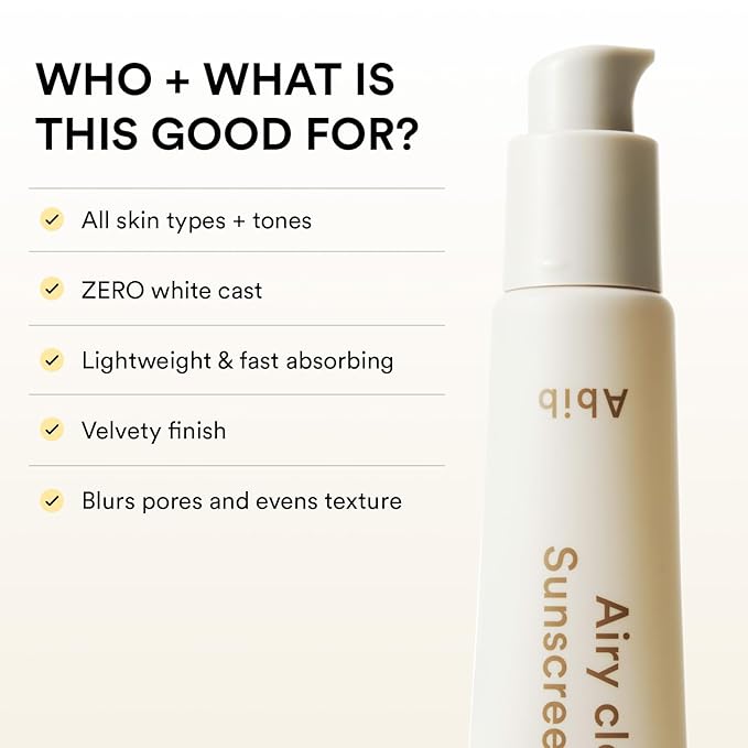 Abib Airy Clear Sunscreen Gel SPF30 1.01 fl.oz / 30 g (Semi- matte) | Korean Suncreen, Suncare, Sunblock, No White cast, Reef Safe, Primer poreless-Velvo Beauty