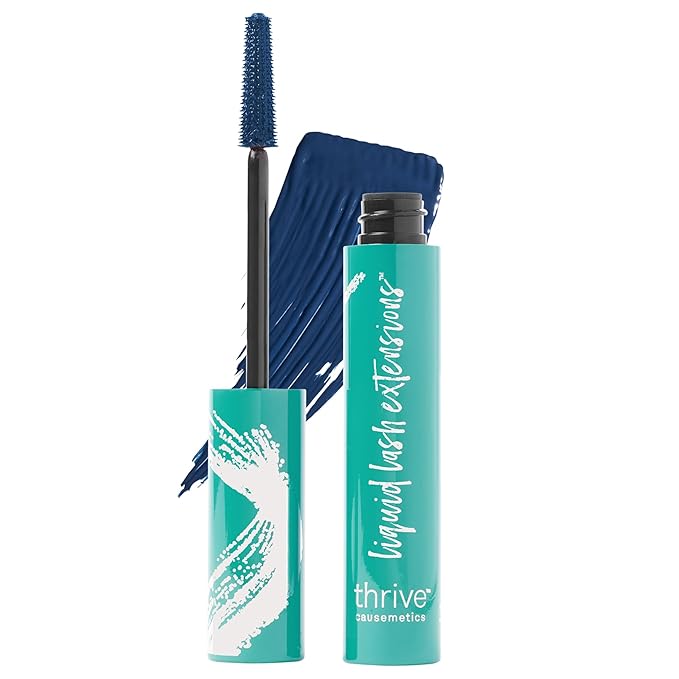 Thrive Causemetics Liquid Lash Extensions Mascara, Tubing Thrive Mascara Lengthening, Volumizing & Curling, Smudge Proof, Washable, No Clumping or Flaking, Vegan & Cruelty Free, Nola (Deep Blue)-Velvo Beauty