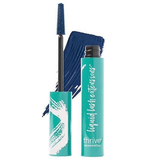 Thrive Causemetics Liquid Lash Extensions Mascara, Tubing Thrive Mascara Lengthening, Volumizing & Curling, Smudge Proof, Washable, No Clumping or Flaking, Vegan & Cruelty Free, Nola (Deep Blue)-Velvo Beauty