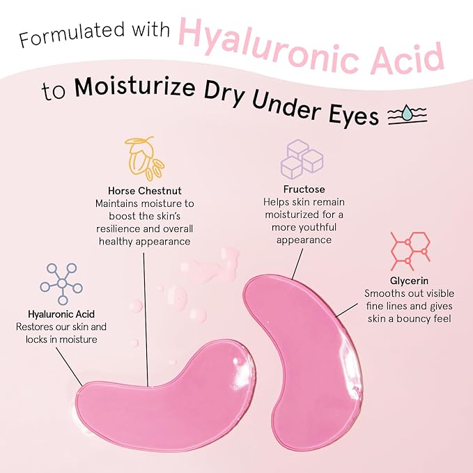 grace & stella Award Winning Under Eye Mask - Reduce Dark Circles, Puffy Eyes, Undereye Bags, Wrinkles - Gel Under Eye Patches - Gifts for Mom - Vegan Cruelty-Free Self Care (Pink, 6 Pairs)-Velvo Beauty