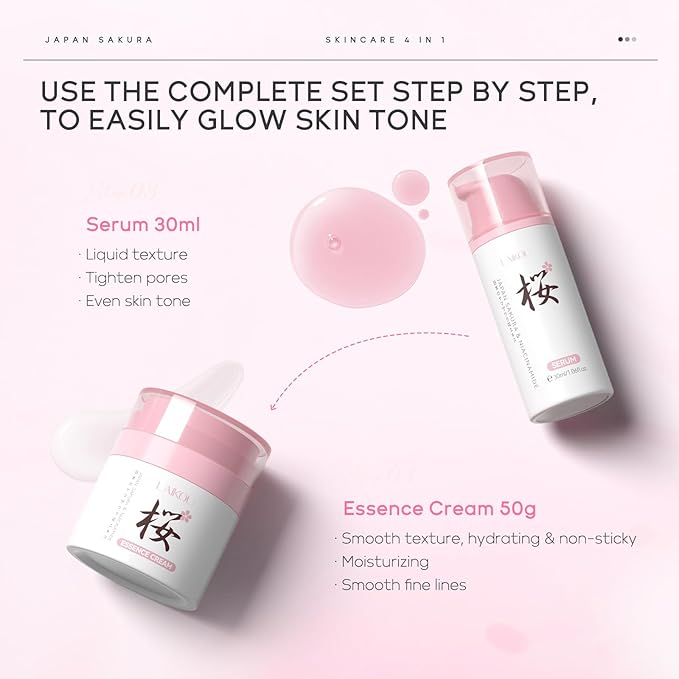 Skin Care, Skin Care Set, Skin Care Kit with Cleansing Mousse, Toner, Serum, Essence Cream Women Beauty Gift Sets 4pcs for Women Teen Girls Mom Daughter Mother's Day Birthday Christmas-Velvo Beauty