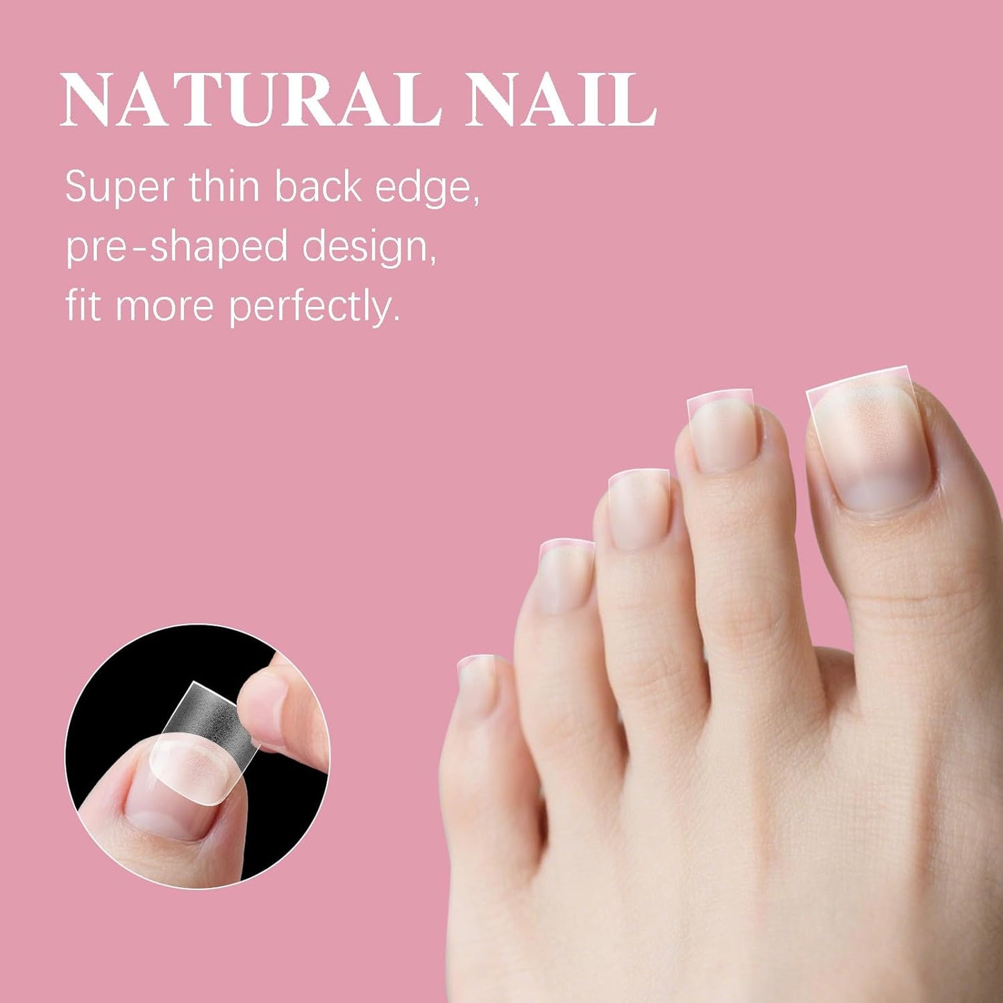 Toe Nail Tips, SSWSBYKE 300Pcs Short Square Soft Gel Full Cover Fake Toe Nail Tips 15 Sizes Matte Press on Acrylic Toe Nail Extensions For Home DIY Nail Salon-Velvo Beauty